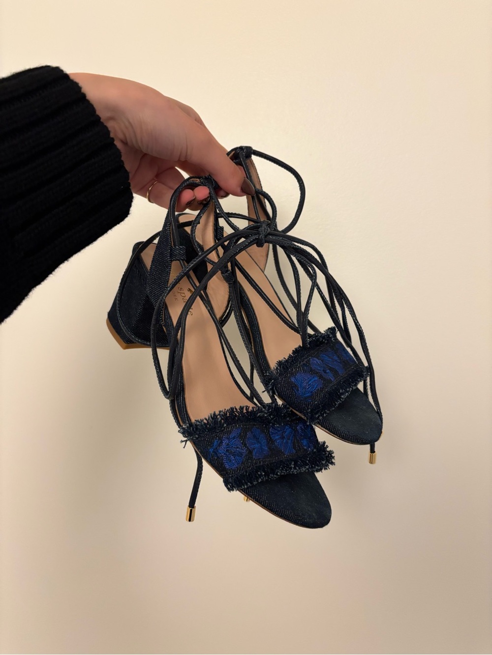 Kate Spade Gladiator Wrap Denim Heels
